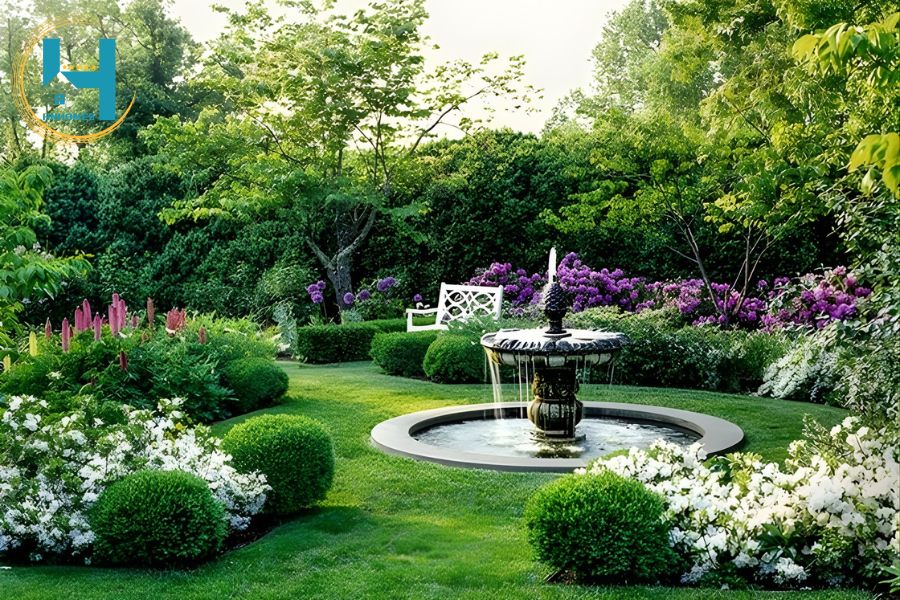 thiết kế sân vườn kiểu châu âu