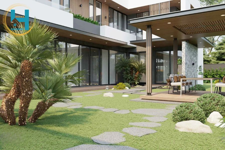 thiết kế sân vườn hiện đại