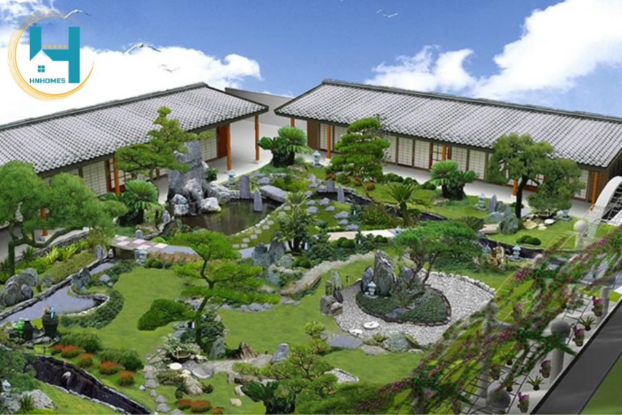 thiết kế sân vườn kiểu Nhật