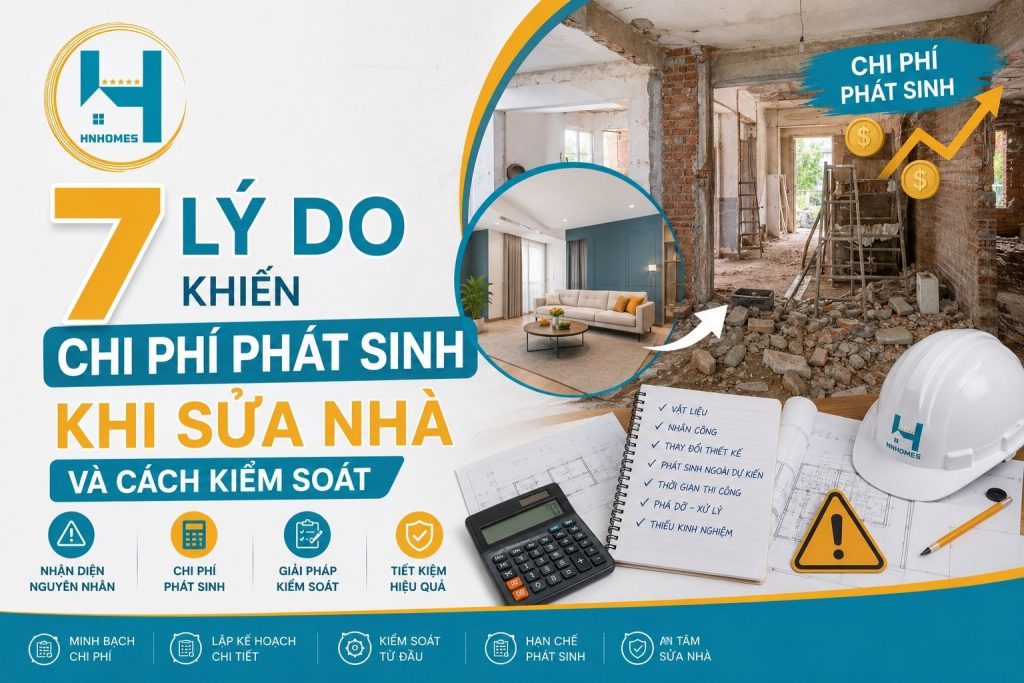 7 lý do khiến chi phí phát sinh khi sửa nhà