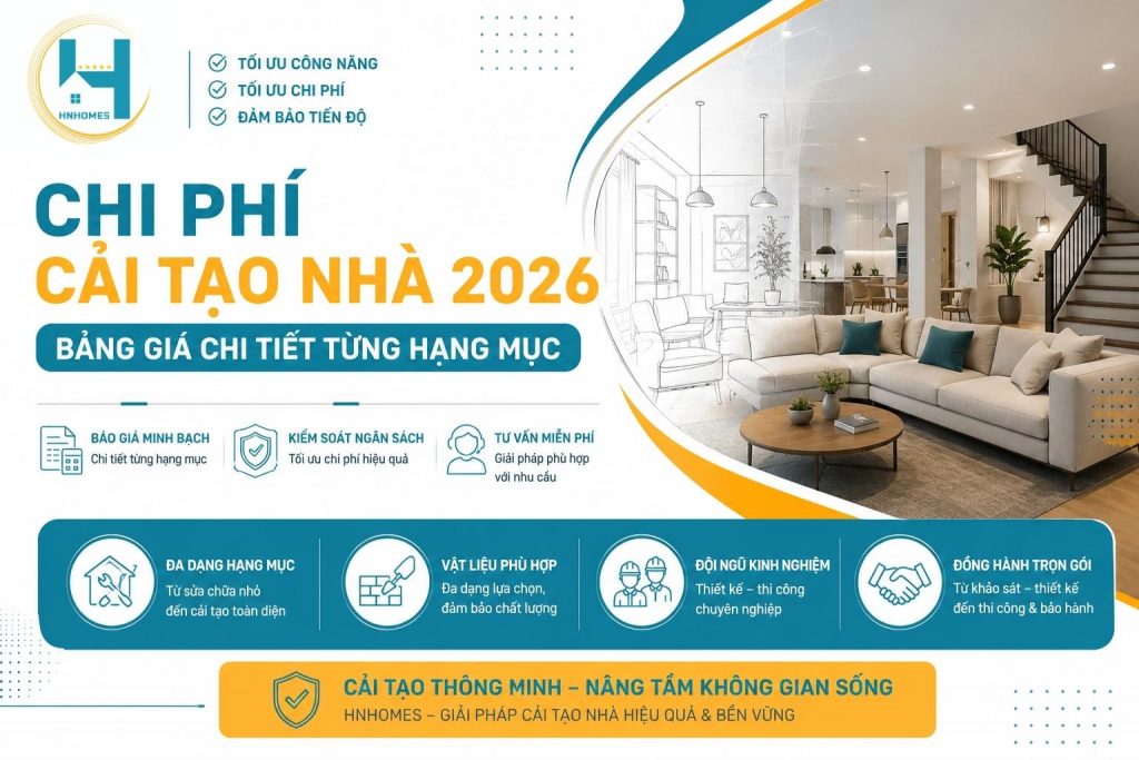 Chi phí cải tạo nhà 2026