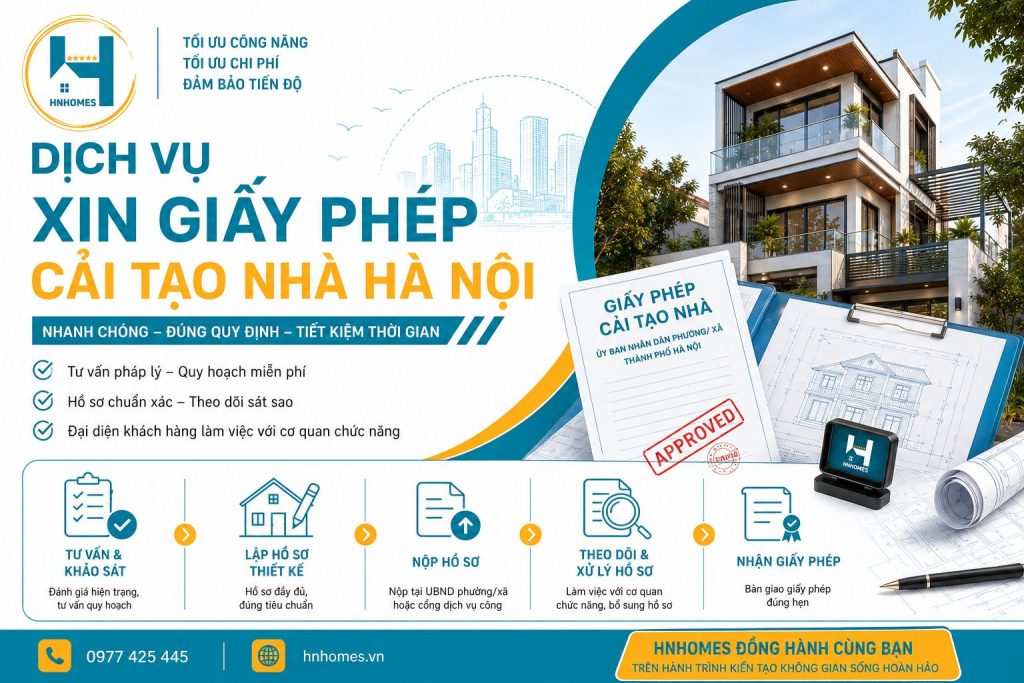 Dịch vụ xin cấp phép cải tạo nhà tại Hà Nội - HNHOMES