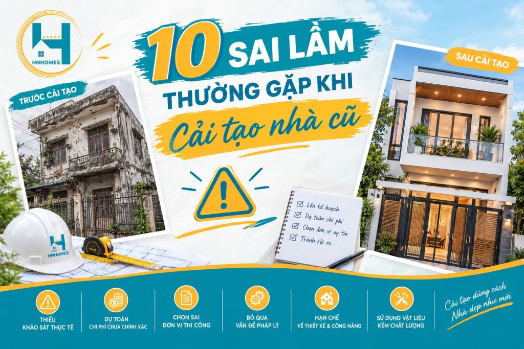 10 sai lầm thường gặp khi cải tạo nhà cũ