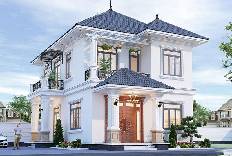Thiết kế nhà mái nhật 2 tầng – anh Đạt – TKNP0002