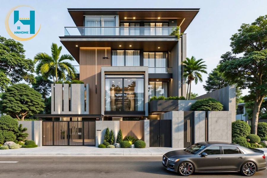 thiết kế biệt thự 4 tầng hiện đại