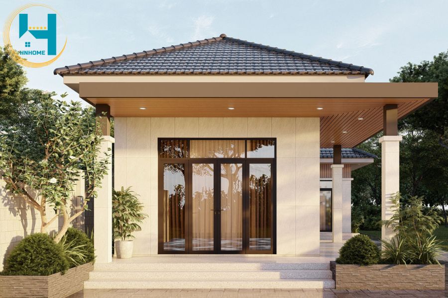 Thiết kế nhà cấp 4 mái nhật – chị Hân – TKNC40001