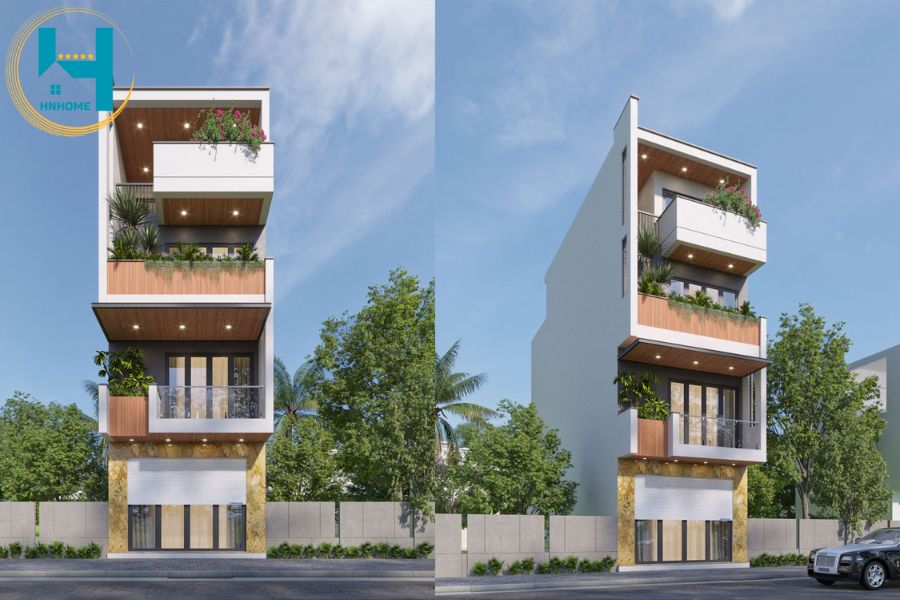 thiết kế nhà phố 4 tầng hiện đại