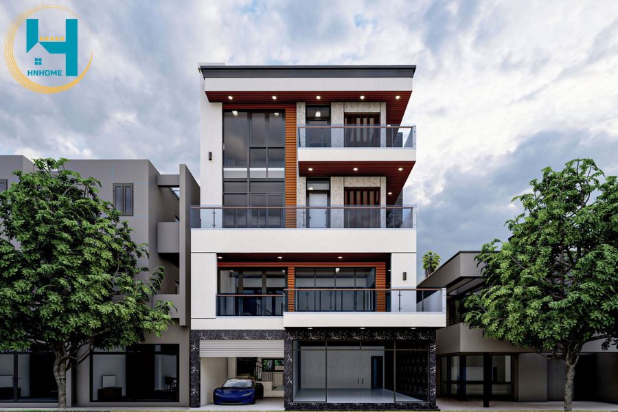 thiết kế nhà phố 4 tầng hiện đại